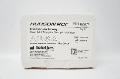 Teleflex BD6075 Hudson RCI Ovassapian Airway Adult 85mm - Box of 5